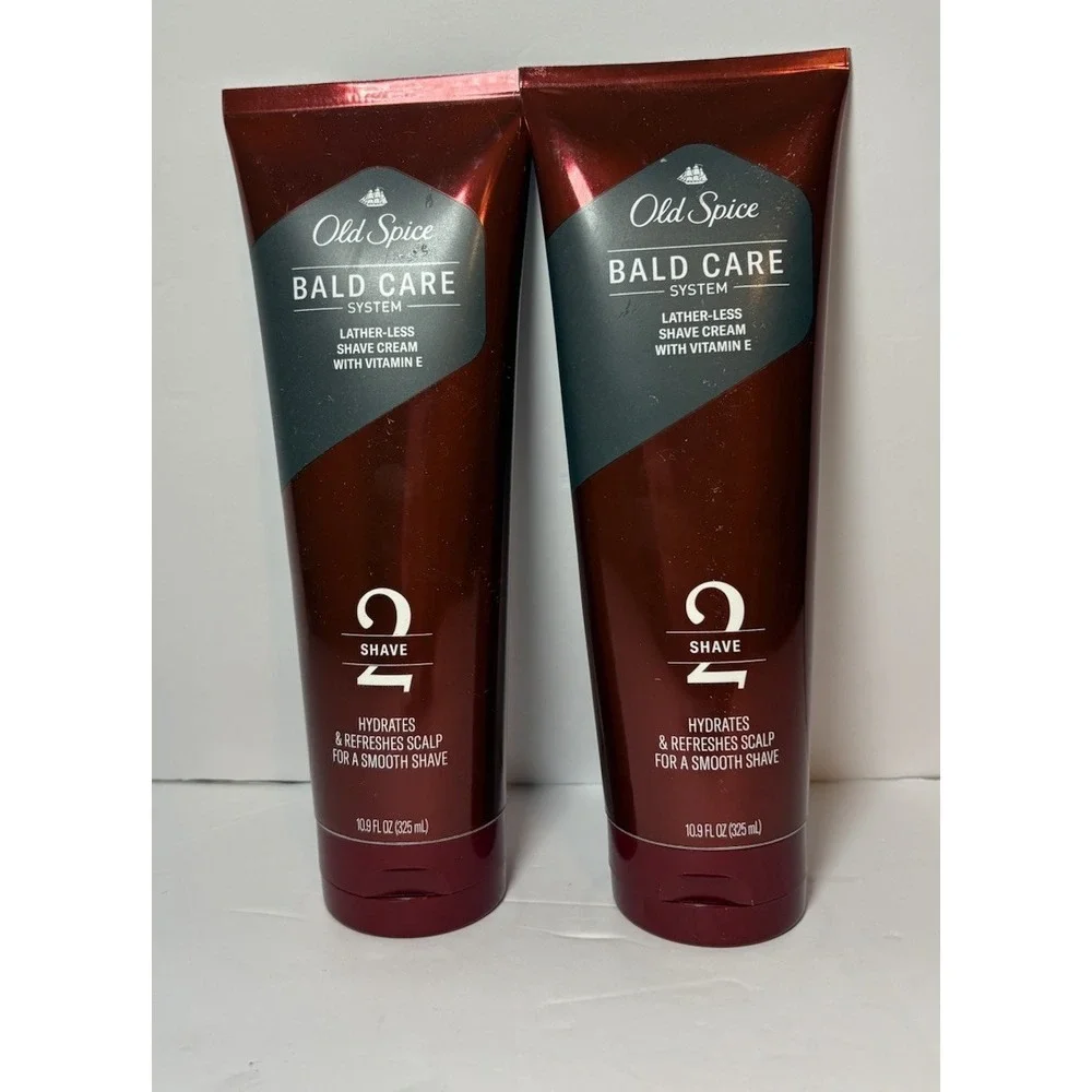 2x Old Spice Bald Care System Shave Cream Mens Head Grooming 10.9 Oz Step 2